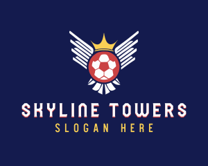 Soccer Wings Crown logo design