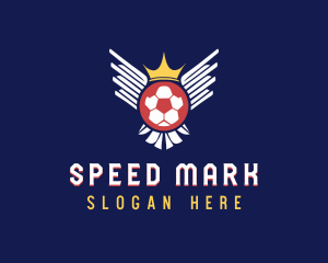 Soccer Wings Crown logo design