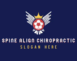 Soccer Wings Crown logo design