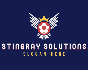 Soccer Wings Crown logo design