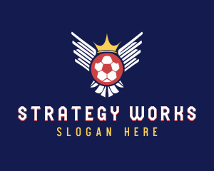 Soccer Wings Crown logo design