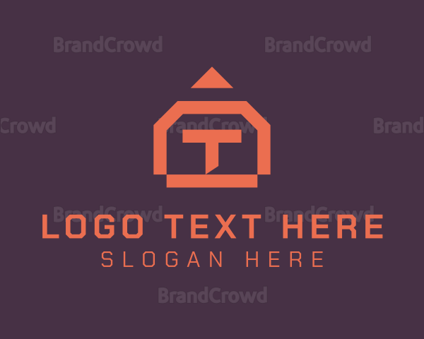 Orange House Letter T Logo