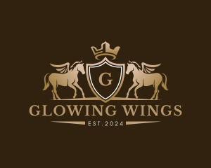 Horse Wings Pegasus logo design