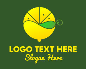 Kombucha - Lemon Tea Leaf logo design