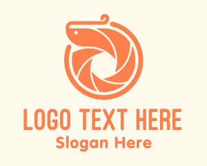 Dslr - Orange Shrimp Camera Shutter logo design