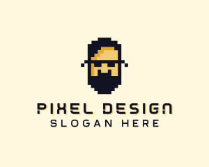 Pixel Gaming Man logo design