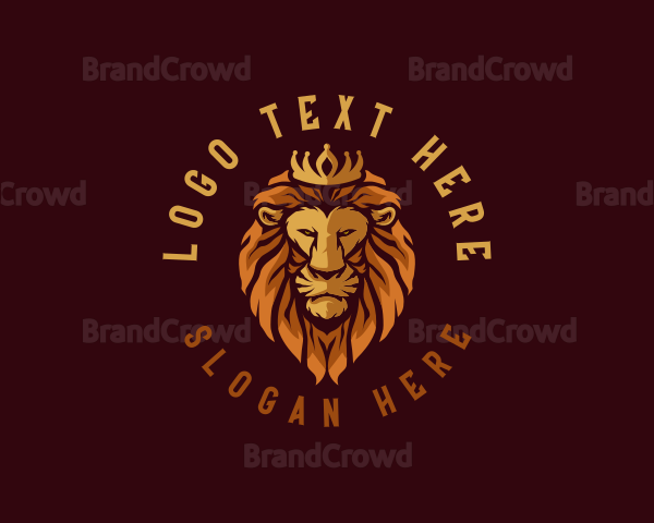 Animal lion Crown Logo