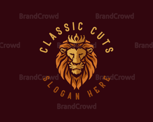 Animal lion Crown Logo