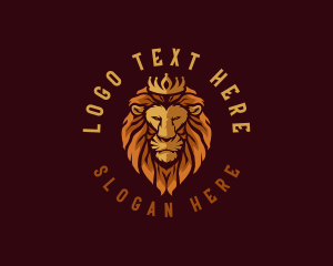 Animal lion Crown Logo