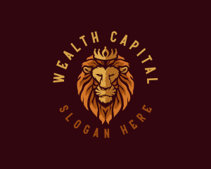 Animal lion Crown logo design