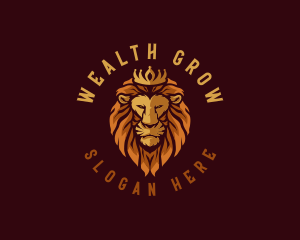 Animal lion Crown logo design