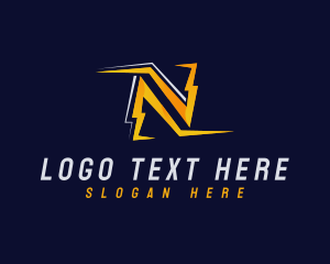 Letter N - Thunder Bolt Letter N logo design
