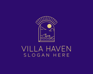 Villa - Beach Resort Gateway logo design