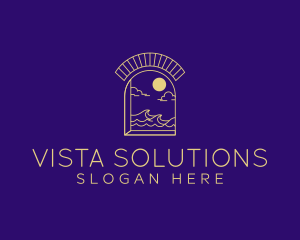 Vista - Beach Resort Gateway logo design