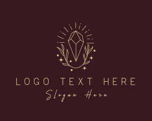 Glam - Deluxe Leaf Crystal logo design