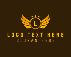 Letter - Wing Stars Circle logo design