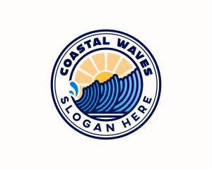 Beach Coast Waves logo design