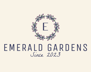 Natural Berry Wreath Garland logo design