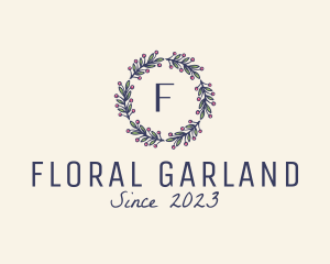 Garland - Natural Berry Wreath Garland logo design