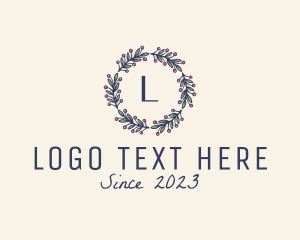 Flower - Natural Berry Wreath Garland logo design