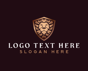 Crest - Lion Elegant Shield logo design