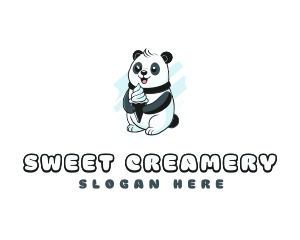 Panda Sundae Creamery logo design