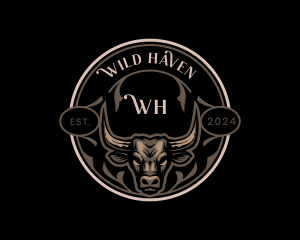 Bull Western Saloon logo design