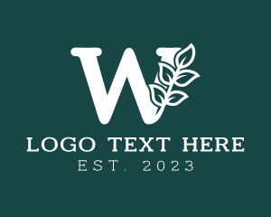 White - Boutique Vine Letter W logo design