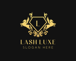 Luxury Winged Horse logo design