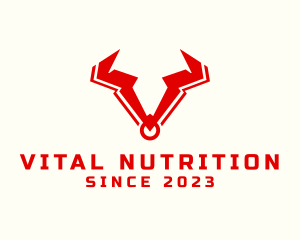 Letter V Bull Horn logo design