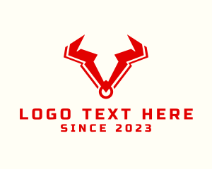 Bull Horn - Letter V Bull Horn logo design