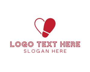 Heart - Foot Step Heart logo design