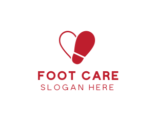 Foot Shoe Heart logo design