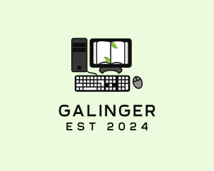 Reading - Online Elearning Computer logo design