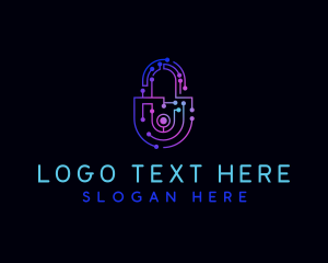 Security Padlock Technology logo design