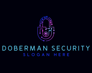 Security Padlock Technology logo design