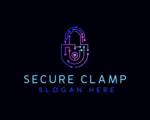 Security Padlock Technology logo design