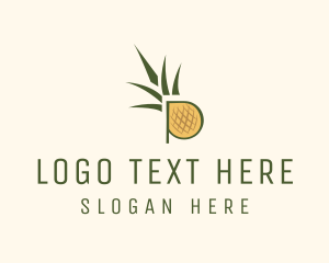 Tropical - Pineapple Letter P logo design