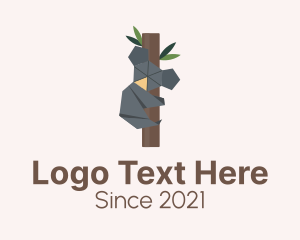 Wildlife Center - Koala Tree Origami logo design
