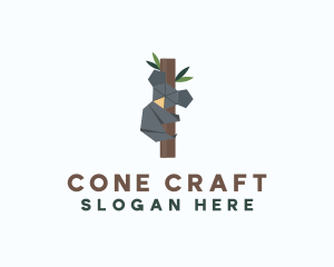 Koala Zoo Origami logo design