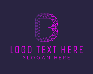 Negative Space - Gradient Letter B Geometric logo design