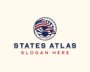 USA Flag Sun logo design