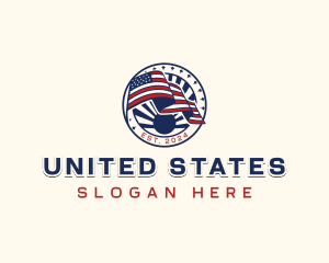 USA Flag Sun logo design