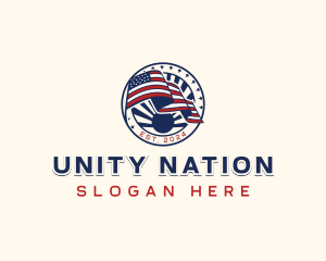 USA Flag Sun logo design