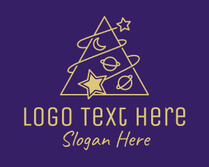 Outer Space - Triangle Planet Stars logo design