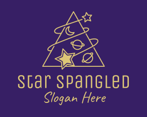 Triangle Planet Stars  logo design