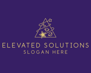 Triangle Planet Stars  logo design