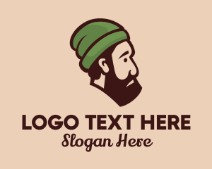 Lush - Beanie Beard Man logo design