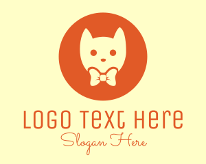 Bow Tie - Orange Kitty Cat logo design