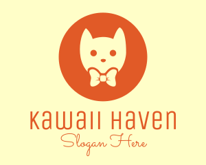 Kawaii - Orange Kitty Cat logo design